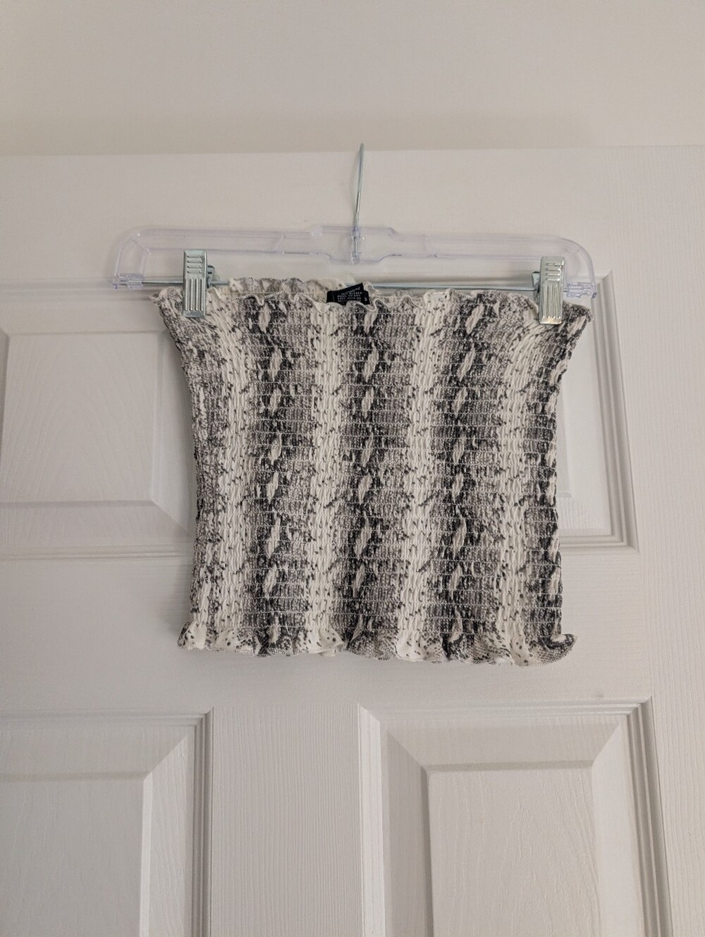 Rue21 Black and White Smocked Strapless Tube Top
